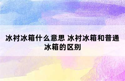 冰衬冰箱什么意思 冰衬冰箱和普通冰箱的区别